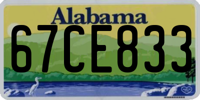 AL license plate 67CE833