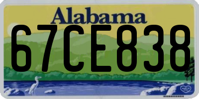 AL license plate 67CE838
