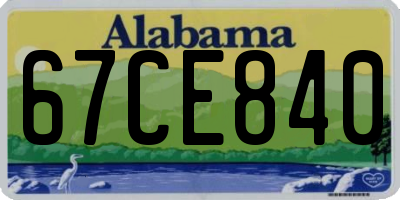 AL license plate 67CE840