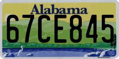 AL license plate 67CE845