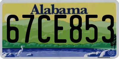 AL license plate 67CE853