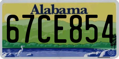 AL license plate 67CE854
