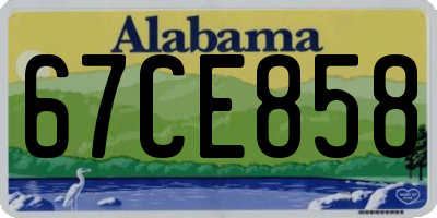 AL license plate 67CE858