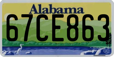 AL license plate 67CE863