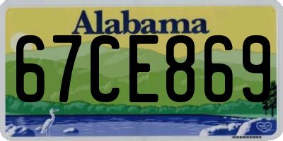 AL license plate 67CE869