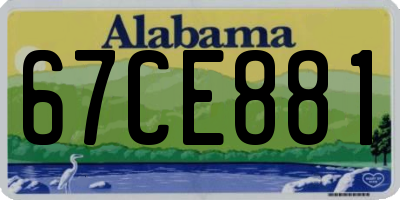 AL license plate 67CE881