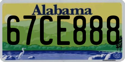 AL license plate 67CE888