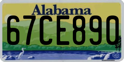 AL license plate 67CE890
