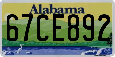 AL license plate 67CE892