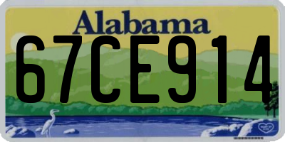 AL license plate 67CE914