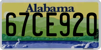 AL license plate 67CE920