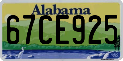 AL license plate 67CE925