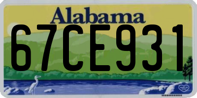 AL license plate 67CE931