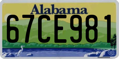 AL license plate 67CE981