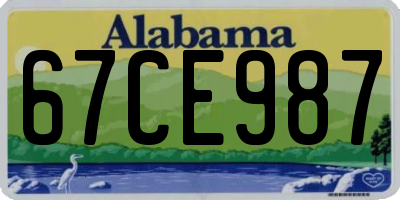 AL license plate 67CE987