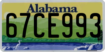 AL license plate 67CE993