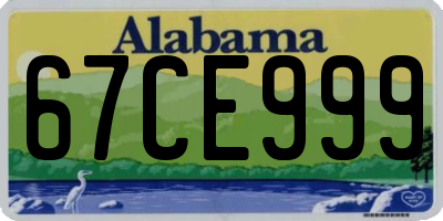 AL license plate 67CE999