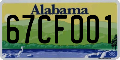 AL license plate 67CF001