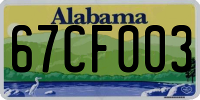 AL license plate 67CF003