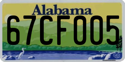 AL license plate 67CF005