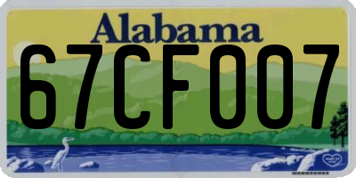 AL license plate 67CF007