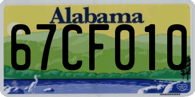 AL license plate 67CF010