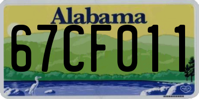 AL license plate 67CF011