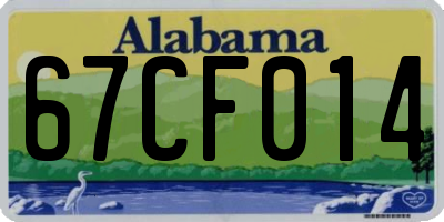 AL license plate 67CF014