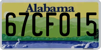 AL license plate 67CF015