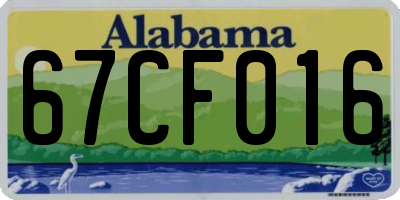 AL license plate 67CF016