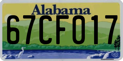 AL license plate 67CF017