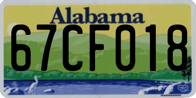 AL license plate 67CF018