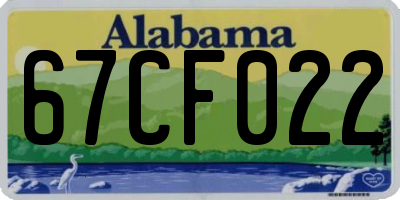 AL license plate 67CF022
