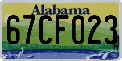 AL license plate 67CF023