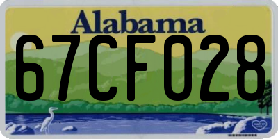 AL license plate 67CF028