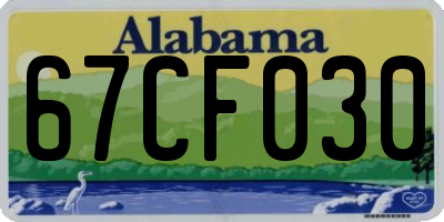 AL license plate 67CF030