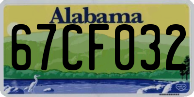 AL license plate 67CF032