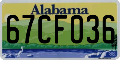 AL license plate 67CF036