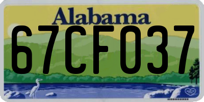 AL license plate 67CF037