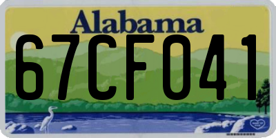 AL license plate 67CF041