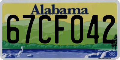 AL license plate 67CF042