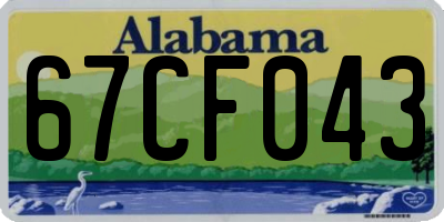 AL license plate 67CF043