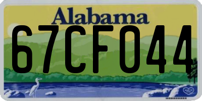 AL license plate 67CF044
