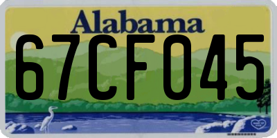AL license plate 67CF045