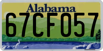 AL license plate 67CF057
