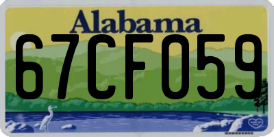 AL license plate 67CF059