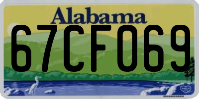 AL license plate 67CF069