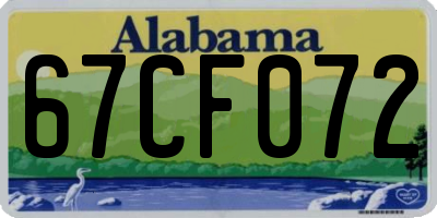 AL license plate 67CF072