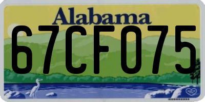 AL license plate 67CF075