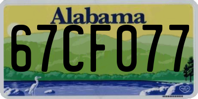 AL license plate 67CF077